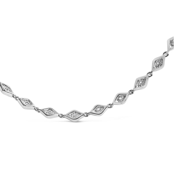 3/8 Ct. T.W. Diamond Marquise Station Necklace in Sterling Silver, photo 2