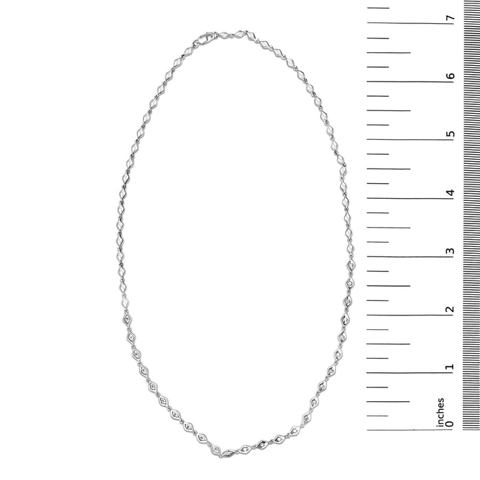 Collar de estaciones marquesa con diamantes de 3/8 ct. p.t. en plata de ley, foto 5