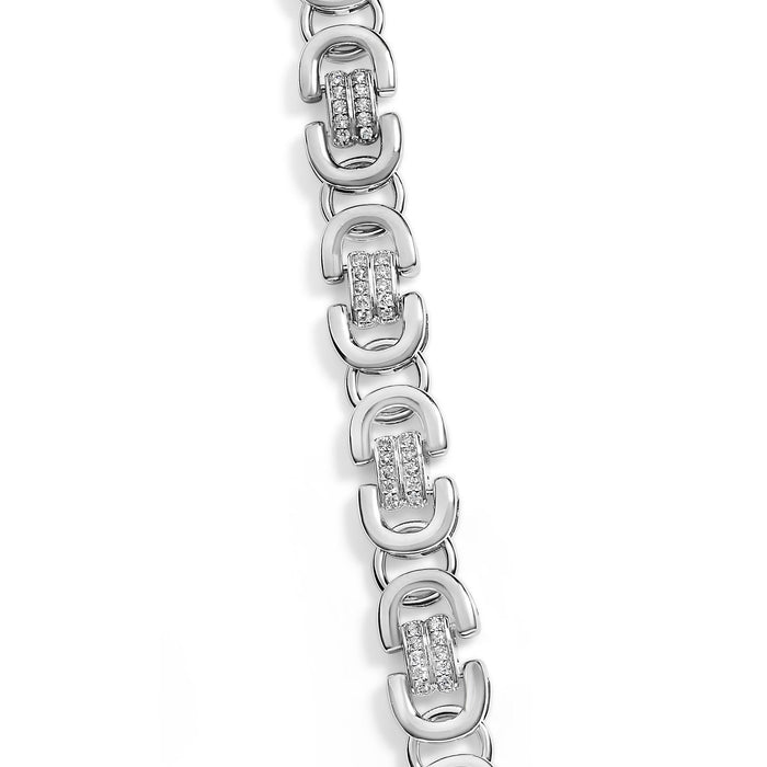 Collar de estaciones de eternidad para hombre con diamantes de 2 1/2 ct. p.t. en plata de ley, foto 2