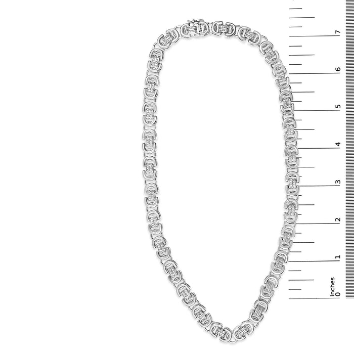 Collar de estaciones de eternidad para hombre con diamantes de 2 1/2 ct. p.t. en plata de ley, foto 5