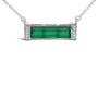 Collar con colgante de barra con detalle de diamante y ágata verde en plata de ley, foto 2