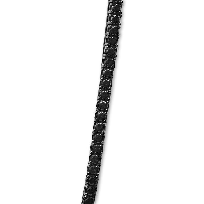 Collar tenis con ónix negro para hombre en plata de ley, foto 2