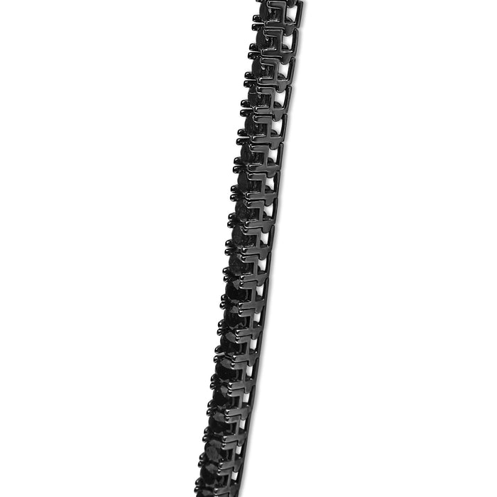 Collar tenis con ónix negro para hombre en plata de ley, foto 4