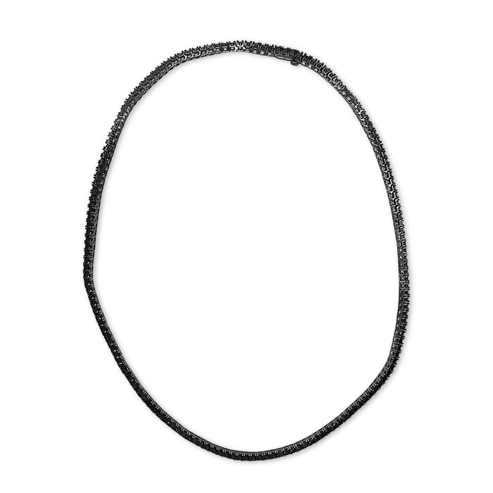 Collar tenis con ónix negro para hombre en plata de ley, foto 5