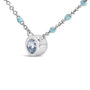 Collar de cadena de cuentas de bisel con aguamarina azul claro y esmalte en plata de ley, foto 4