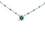 Collar de cadena con cuentas de esmeralda creada en laboratorio en plata de ley, foto 2
