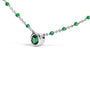 Collar de cadena con cuentas de esmeralda creada en laboratorio en plata de ley, foto 3