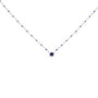 Collar de cadena con cuentas de zafiro creado en laboratorio en plata de ley, 18 pulg., foto 1