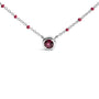 Collar de cadena con cuentas de rodolita y esmalte en plata de ley, 18 pulg., foto 2