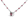 Collar de cadena con cuentas de rodolita y esmalte en plata de ley, 18 pulg., foto 4