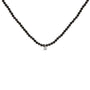 Collar de estaciones con cuentas de espinela negra y detalle de diamante en plata de ley, foto 1