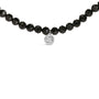 Collar de estaciones con cuentas de espinela negra y detalle de diamante en plata de ley, foto 2