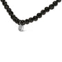 Collar de estaciones con cuentas de espinela negra y detalle de diamante en plata de ley, foto 4