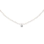 Collar de estaciones con cuentas de piedra de luna y detalle de diamante en plata de ley, foto 1