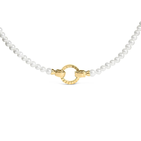 Cultured Pearl Strand Infinity Necklace in 18K Yellow Gold Vermeil, photo 1