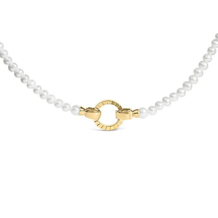 Collar infinito con hilo de perla cultivada en vermeil de oro amarillo de 18K, foto 1