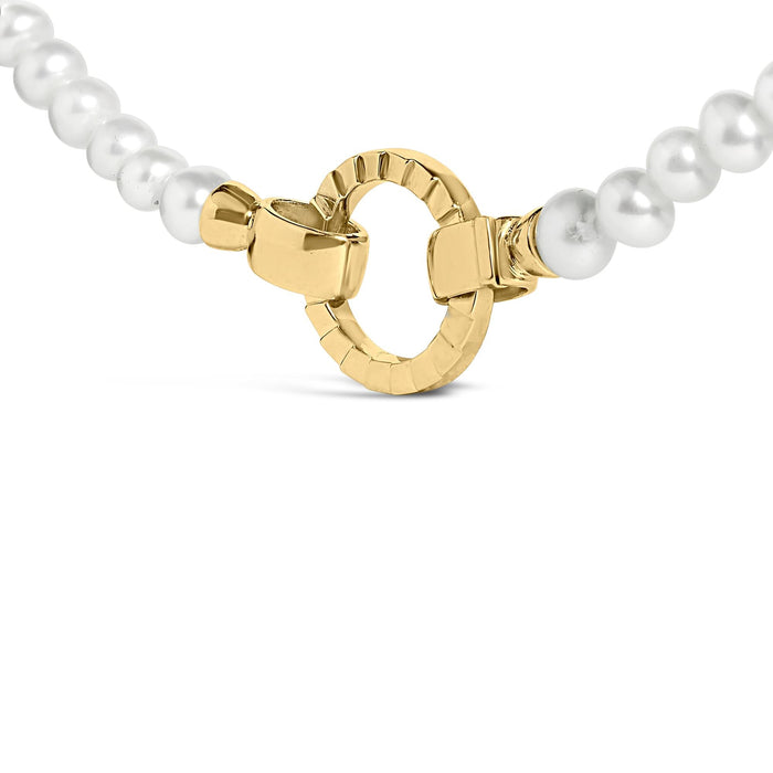 Collar infinito con hilo de perla cultivada en vermeil de oro amarillo de 18K, foto 4