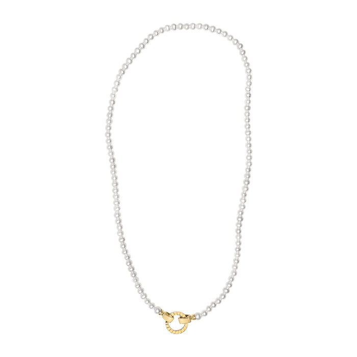 Collar infinito con hilo de perla cultivada en vermeil de oro amarillo de 18K, foto 5
