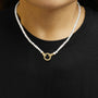 Collar infinito con hilo de perla cultivada en vermeil de oro amarillo de 18K, foto 3