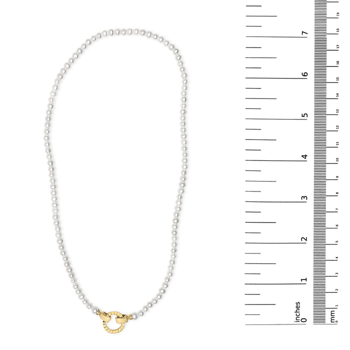 Collar infinito con hilo de perla cultivada en vermeil de oro amarillo de 18K, foto 6