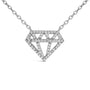 Collar con colgante en forma de diamante con diamantes de 1/6 ct. p.t. en plata de ley, foto 2