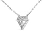 Collar con colgante en forma de diamante con diamantes de 1/6 ct. p.t. en plata de ley, foto 4