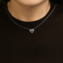 Collar con colgante en forma de diamante con diamantes de 1/6 ct. p.t. en plata de ley, foto 3