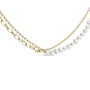 Collar de hilo de perlas cultivadas con cadena rolo y de clip en vermeil de oro amarillo de 18K, foto 1