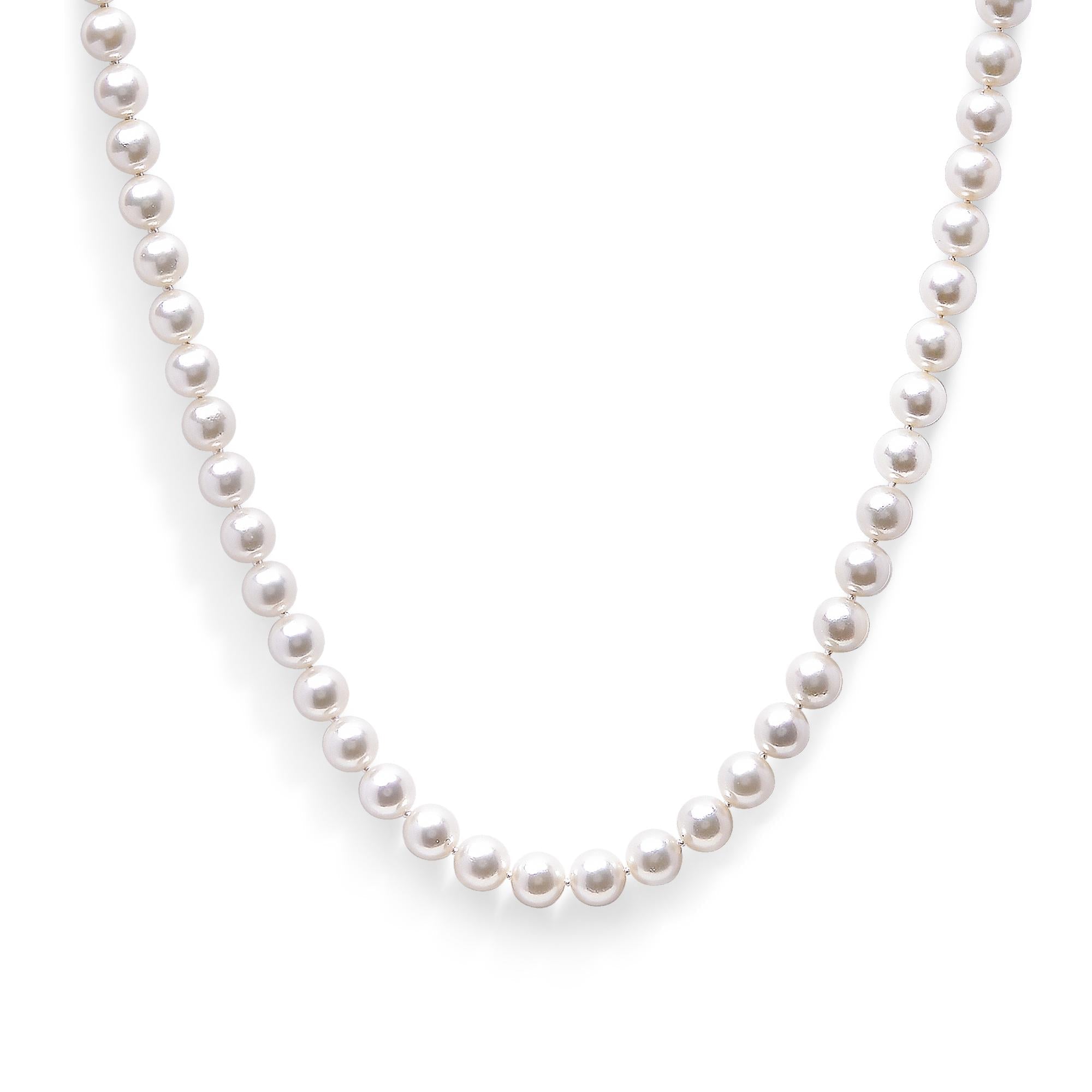 8.0x8.5mm Akoya Cultured Pearl Strand Necklace in 14K Gold, photo 2