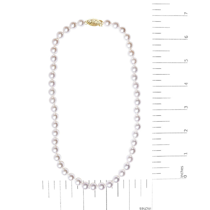 8.0x8.5mm Akoya Cultured Pearl Strand Necklace in 14K Gold, photo 12