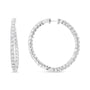3 5/8 Ct. T.W. Round Diamond Curved Inside-Outside Hoop Earrings in 18K White Gold, photo 2