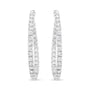 3 5/8 Ct. T.W. Round Diamond Curved Inside-Outside Hoop Earrings in 18K White Gold, photo 4
