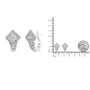 Aretes de aro Huggie de racimo con halo y diamantes redondos de 1 1/10 ct. p.t. en oro blanco de 18K, foto 5