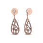 Aretes de botón colgantes en forma de lágrima con cierre de rosca y diamantes de 1 1/4 ct. p.t. en oro rosa de 18K, foto 2