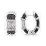 Aretes de aro Huggie de esmalte con diamantes de 5/8 ct. p.t. en plata de ley con baño flash de oro blanco de 18K, foto 5
