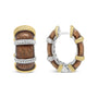Aretes de aro Huggie con diamantes de 9/10 ct. p.t. en plata de ley con baño flash de oro amarillo y blanco de 18K, foto 4