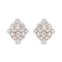 Aretes omega de racimo floral con diamantes pera y redondos de 8 1/3 ct. p.t. en oro rosa de 18K, color F-G, claridad VS1-VS2, foto 1