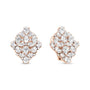 Aretes omega de racimo floral con diamantes pera y redondos de 8 1/3 ct. p.t. en oro rosa de 18K, color F-G, claridad VS1-VS2, foto 2