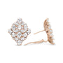 Aretes omega de racimo floral con diamantes pera y redondos de 8 1/3 ct. p.t. en oro rosa de 18K, color F-G, claridad VS1-VS2, foto 5