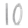 2 1/3 Ct. T.W. Pavé-Set Diamond Semi Eternity Leverback Hoop Earrings in 18K White Gold, photo 4