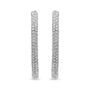 2 1/3 Ct. T.W. Pavé-Set Diamond Semi Eternity Leverback Hoop Earrings in 18K White Gold, photo 2