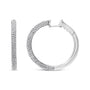2 1/3 Ct. T.W. Pavé-Set Diamond Semi Eternity Leverback Hoop Earrings in 18K White Gold, photo 1