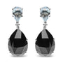 1/5 Ct. T.W. Diamond with Pear-Cut Sky Blue Topaz and Pear-Cut Black Onyx Gemstone Dangle Earrings in 18K White Gold, photo 1