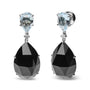 1/5 Ct. T.W. Diamond with Pear-Cut Sky Blue Topaz and Pear-Cut Black Onyx Gemstone Dangle Earrings in 18K White Gold, photo 2