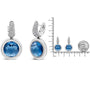 1/2 Ct. T.W. Bezel-Set 11mm Blue Topaz and Invisible-Set Diamond Bale Dangle Earrings in 18K White Gold, photo 5