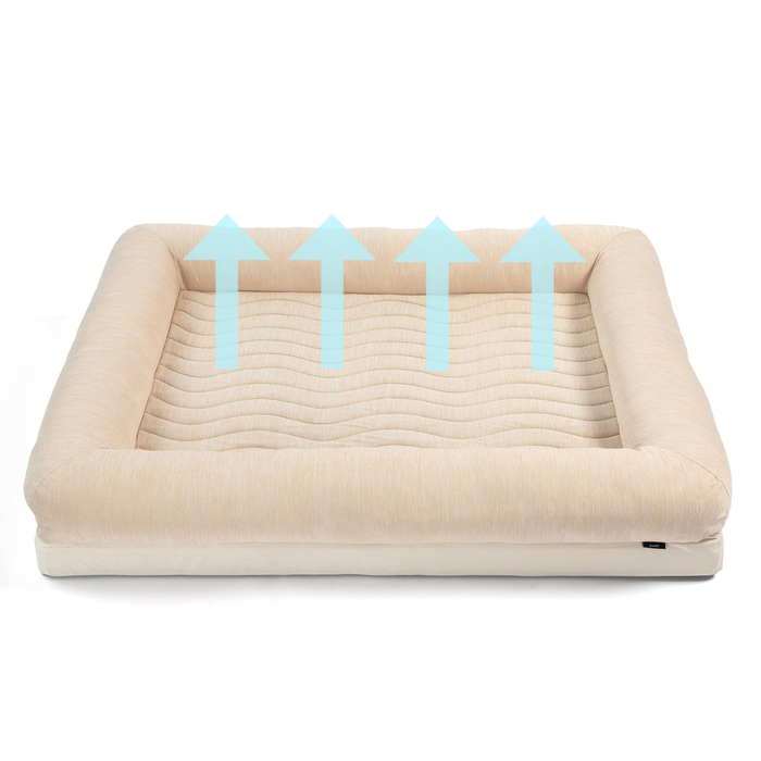 PupChill Cooling 4-Bolster Dog Bed, Arctic Sand, photo 6