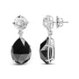 1/5 Ct. T.W. Diamond with Round White Topaz and 20x15mm Pear-Cut Black Onyx Gemstone Dangle Earrings in 18K White Gold, photo 4