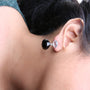 1/5 Ct. T.W. Diamond with Round White Topaz and 20x15mm Pear-Cut Black Onyx Gemstone Dangle Earrings in 18K White Gold, photo 3