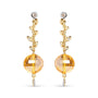 Aretes de botón colgantes con diamantes de 2/3 ct. p.t. y bola de citrino amarillo de 25mm en oro amarillo de 18K, foto 1