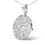 1 5/6 Ct. T.W. Diamond Cluster Floral Filigree Brooch Pin and Pendant Necklace in 18K White Gold, photo 4
